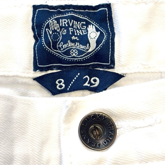 Irving & Fine for Lucky Brand White Embroidered Riley Jean Shorts Size 8 29 - Picture 7 of 9